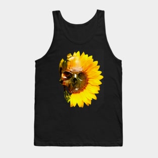 bizarre Skull with Sunflower Tank Top